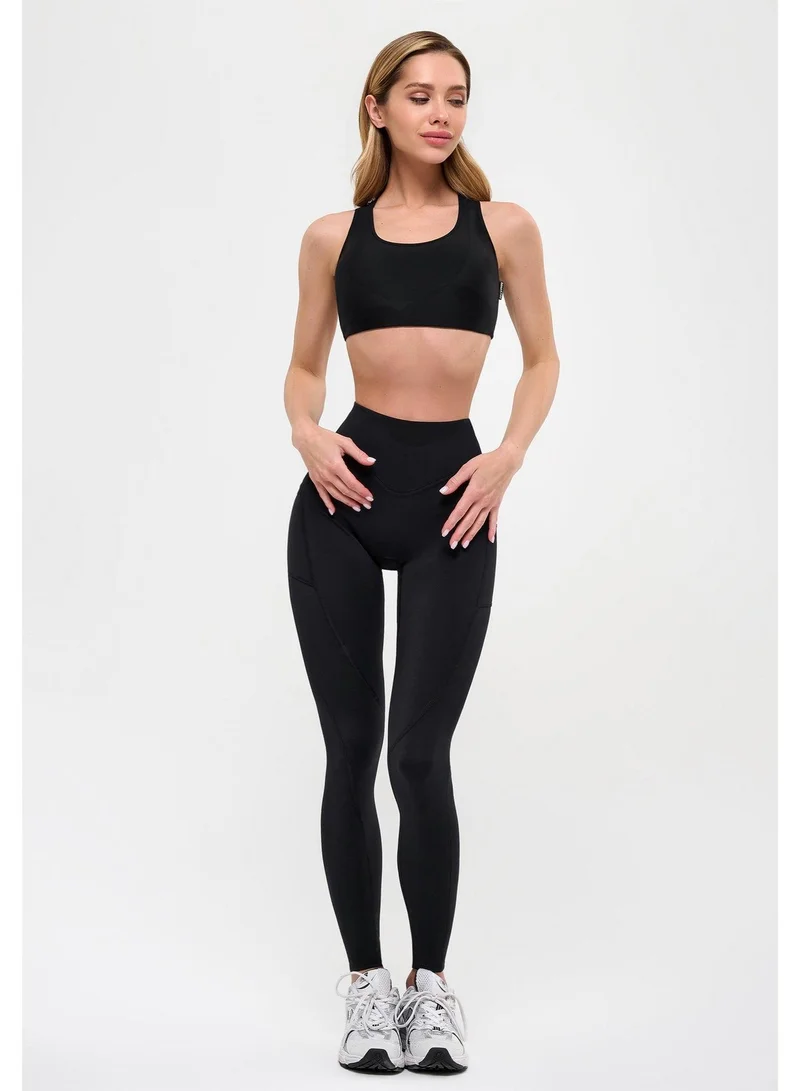Bona Fide Bona Tights Black Classic Unique Design Lifting High Waist Tummy Control Gym Leggings for Women for Women | Best Price UAE