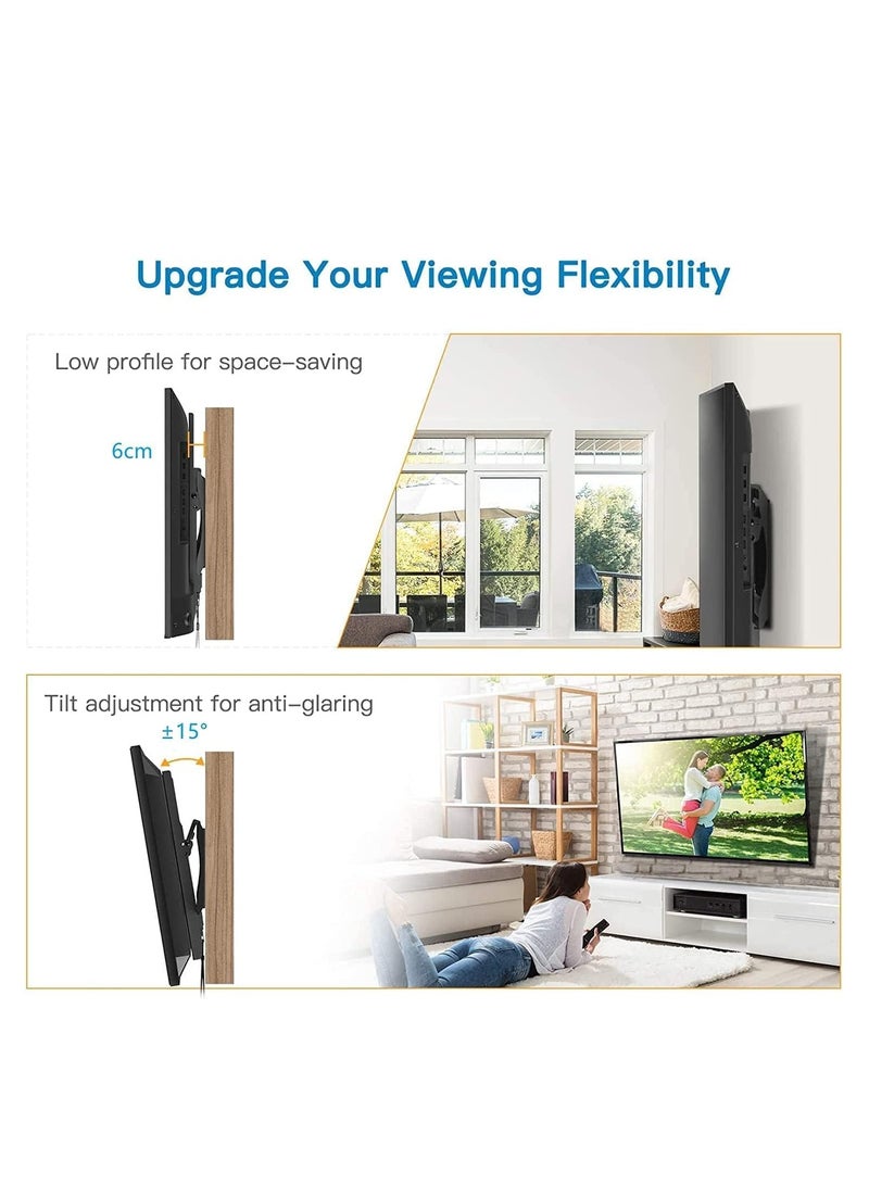 26" - 75" Fixed TV Wall Mount Bracket, Universal Tilt TV Heavy Duty Wall Mount Adjustable TV Stand for LED LCD OLED Plasma TV with Super Strong 50kg Weight Capacity VESA up to 700 x 400 - Image 4