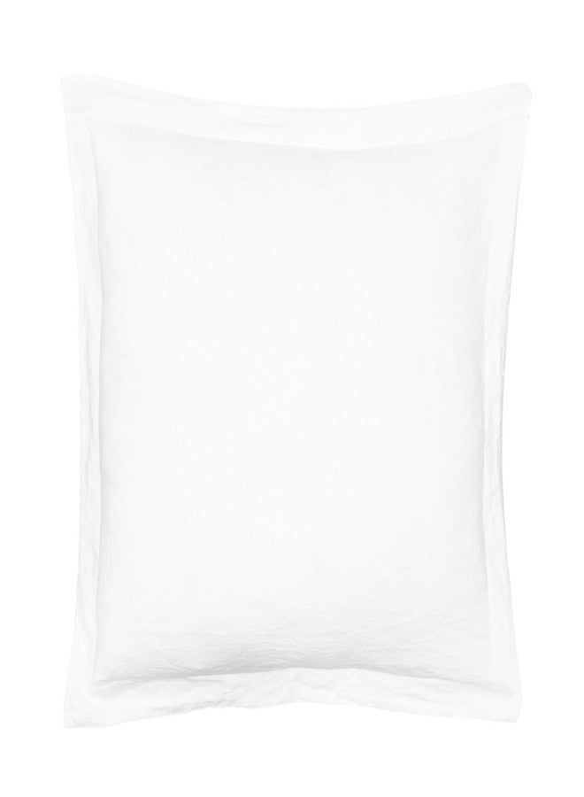 ليفتيكس هوم ليف تكس هوم - كتان 100% - غطاء وسادة أوروبي - كتان مغسول - أبيض - مقاس غطاء الوسادة (26 × 26 بوصة)، بدون حشوة - Image 4