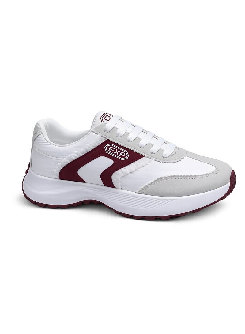 Express3 Sneakers - White and Maroon - Image 3