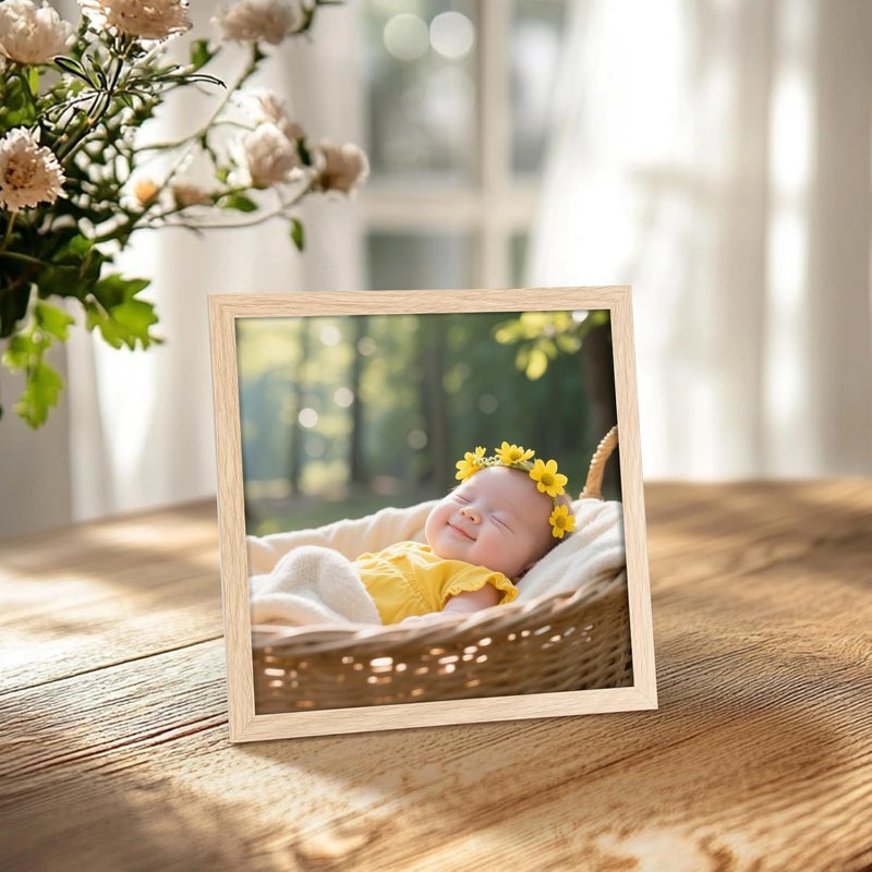 جيفت جاردن، إطار صور، 20 × 20 سم، بلون ��شب طبيعي، إطار حائط أو طاولة PVC، ديكور منزلي، قطعة واحدة - Image 5