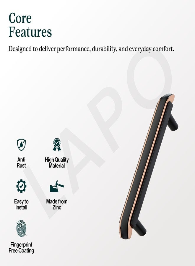 LAPO 3 Piece 4 Inch Drawer Handle for Kitchen Cabinets, Cupboards, Drawers - Black Rose Gold Finish Pull Handle for Modern Furniture (Pack of 3) - Image 3