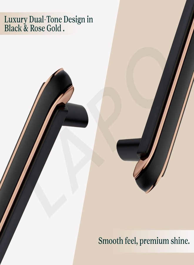 LAPO 3 Piece 4 Inch Drawer Handle for Kitchen Cabinets, Cupboards, Drawers - Black Rose Gold Finish Pull Handle for Modern Furniture (Pack of 3) - Image 5