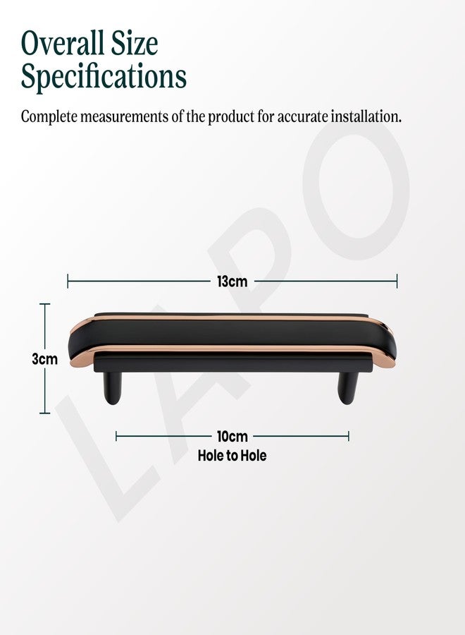 LAPO 3 Piece 4 Inch Drawer Handle for Kitchen Cabinets, Cupboards, Drawers - Black Rose Gold Finish Pull Handle for Modern Furniture (Pack of 3) - Image 2