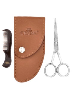 Cremo, Premium Quality Beard Shears with Mini Comb & Case, 3 Piece Kit