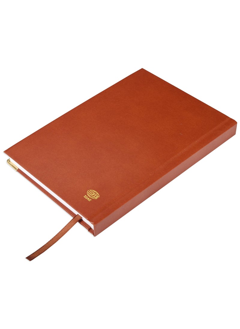 FIS Fis 2025 A5 Diary,Gold Corenrs, (Arabic/English) Vinyl 1Side Padded Brown -FSDI22AE25BR  - Image 5