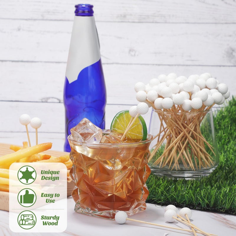 Aodaer 100 Pieces Golf Toothpicks 4.72 Inch Golf Skewers Golf Cocktail Picks Golf Fruit Picks Decorative Toothpicks for Appetizers Cocktail Garnish Sports Party Supplies, White - Image 4