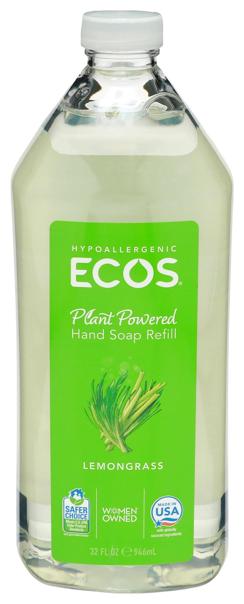 ECOS Hypoallergenic Hand Soap, Lemongrass 32 Fl Oz - Image 3