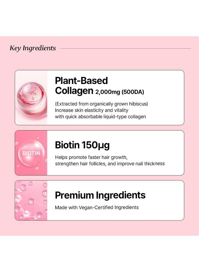 BB LAB Plant Collagen Booster Glow Shot 15g*14sticks, Korea Collagen Extract with Biotin, 2,000mg Vegan Collagen for Woman, Plant-Based, Organic Hibiscus Flower, Fast Absorption, Shine Muscat Flavor - Image 4