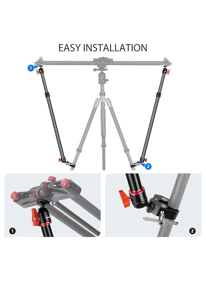 Neewer 2-Pack Aluminum Alloy Camera Slider Support Arm – Adjustable Length, 7 kg Load Capacity, Includes C-Clamps and Ball Heads black - Image 4