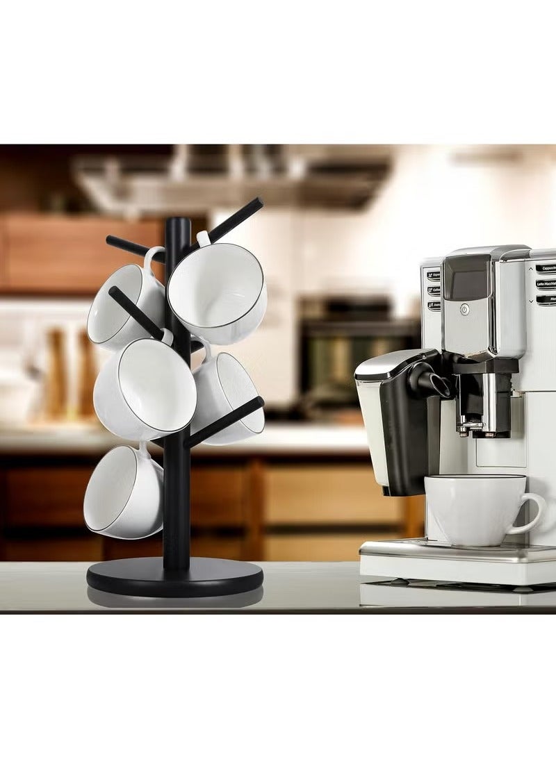 Mug Holder Tree, Coffee Cup Holder with 6 Hooks (Black) - Image 2