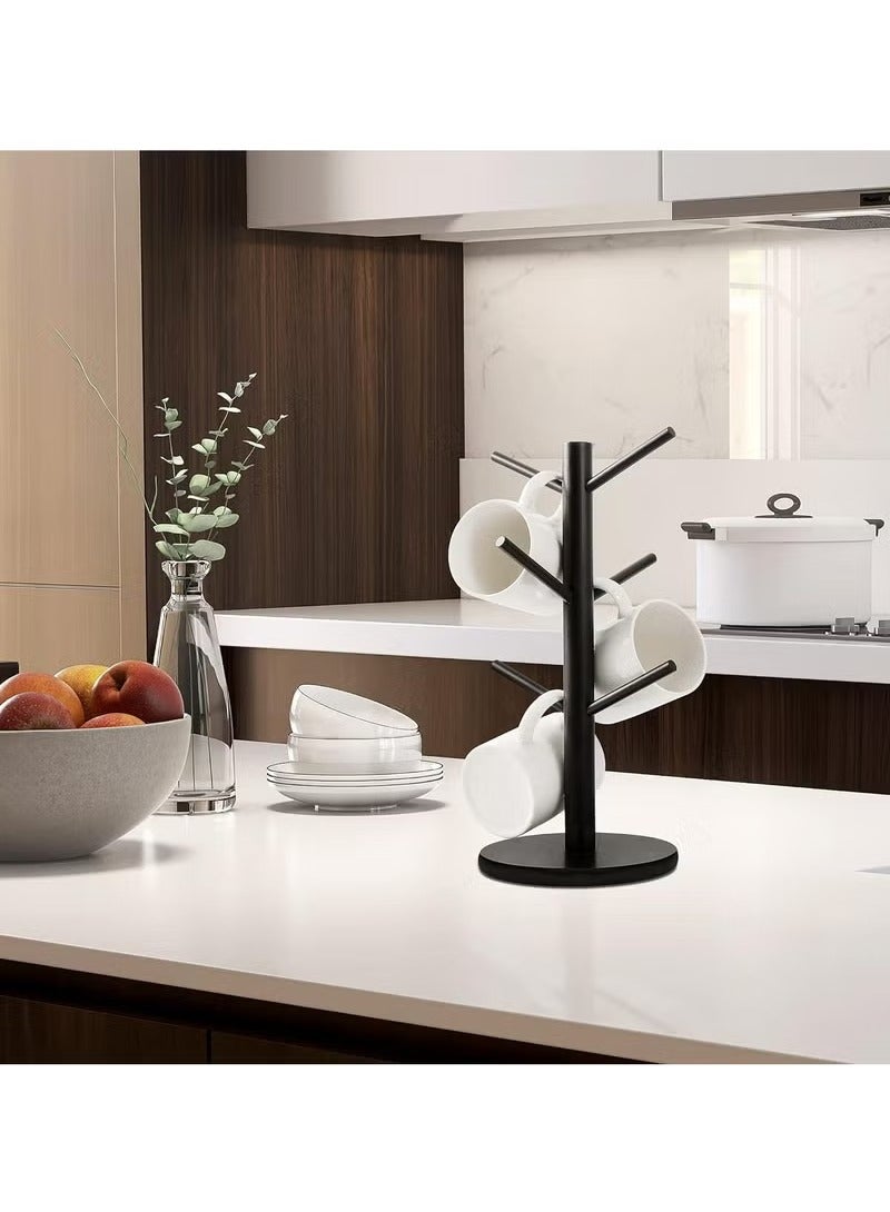Mug Holder Tree, Coffee Cup Holder with 6 Hooks (Black) - Image 3