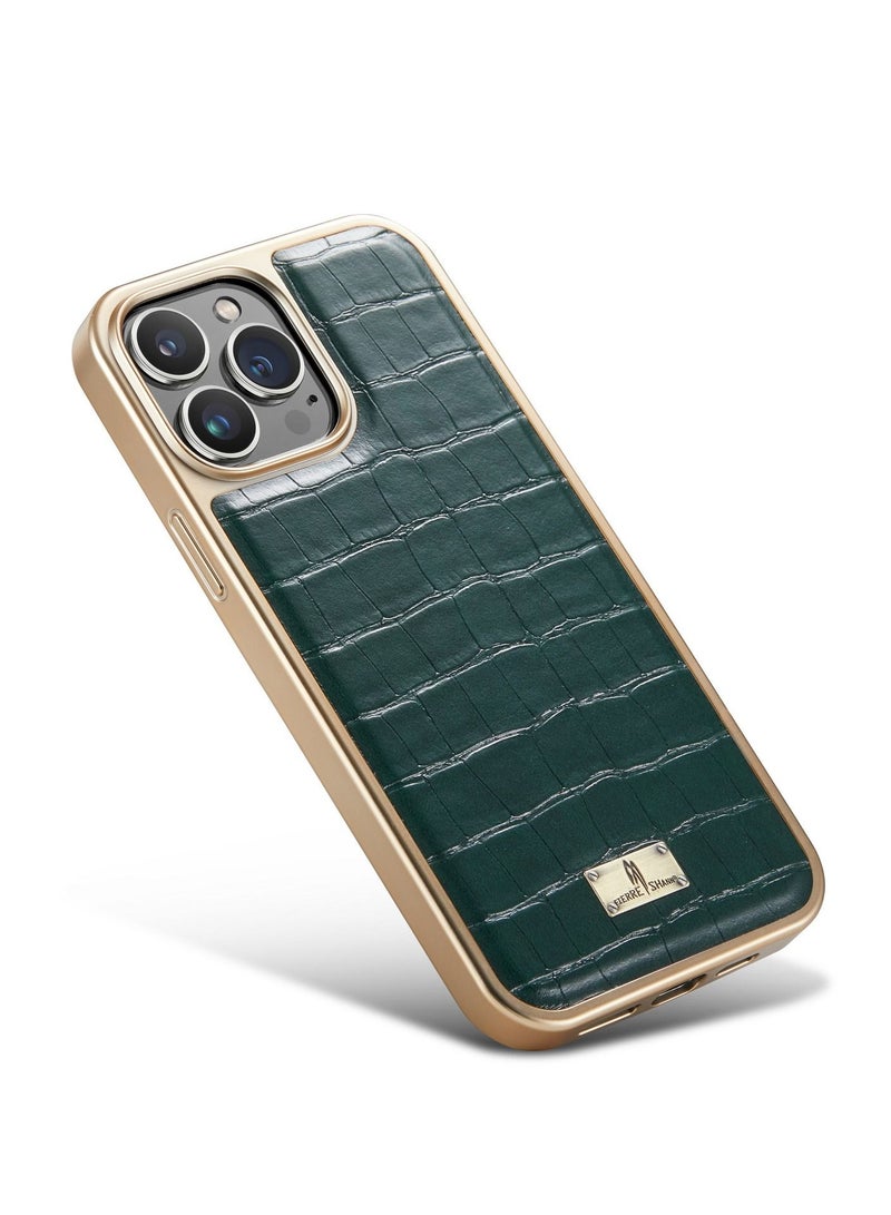 Suteni Electroplating Back Cover Crocodile Leather Phone Case for iPhone  - Image 3