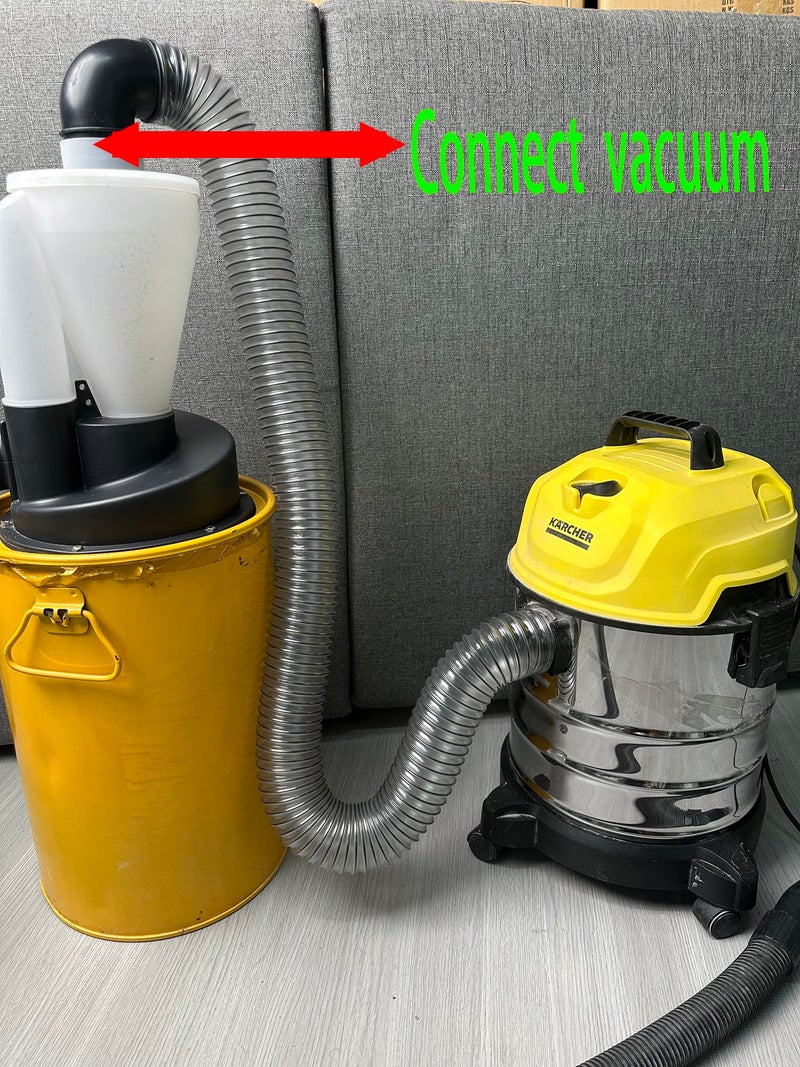 Pemedor 2.5'' New Upgrade Woodworking Double Filtration Cyclone Dust Collector DIY Turbocharged Filter Industrial Separator Collector Canister Dust Control System for Shop Vac Contractor Assistant - Image 5