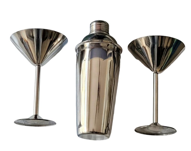 nooks Ice Bucket with Ice Scope Ice TongOpenerPeg Measure Martini glasess 2pcs Set with Cocktail Shaker 750ml Great bar Tools for Home bar Accessories Mini bar Wine Large for bar Small - Image 2