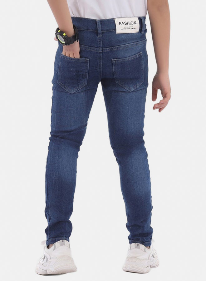 Kids' skinny jeans medium blue - Image 3