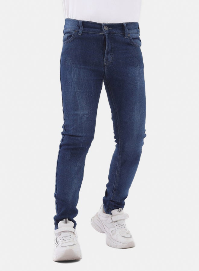 Kids' skinny jeans medium blue - Image 1