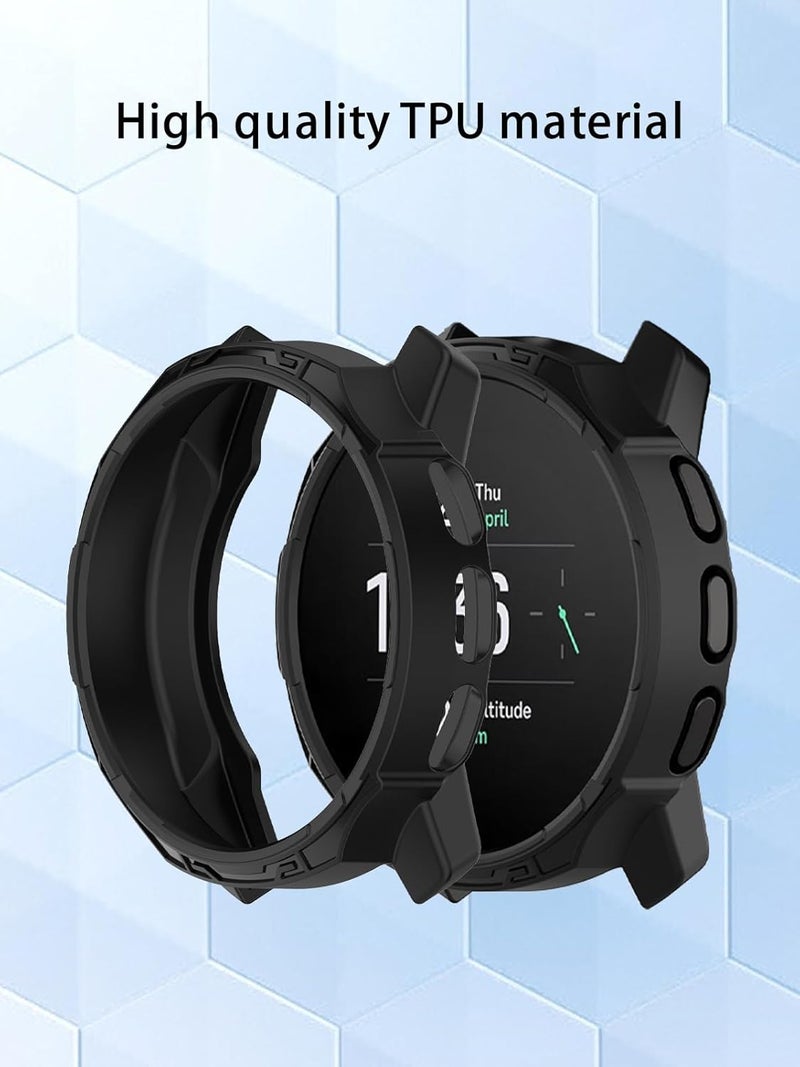 WUNIAK TPU Case for SUUNTO 9 Peak/9 Peak Pro GPS Sports Watch, Shockproof and Scratch-Resistant Bumper Protector (Black) - Image 3