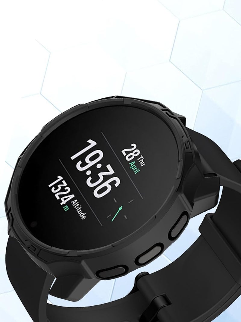 WUNIAK TPU Case for SUUNTO 9 Peak/9 Peak Pro GPS Sports Watch, Shockproof and Scratch-Resistant Bumper Protector (Black) - Image 2