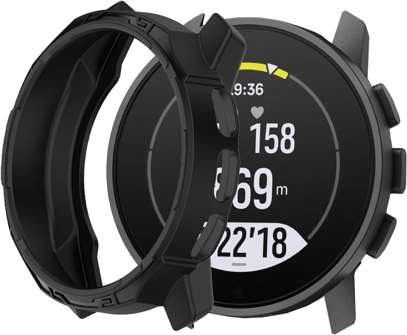 WUNIAK TPU Case for SUUNTO 9 Peak/9 Peak Pro GPS Sports Watch, Shockproof and Scratch-Resistant Bumper Protector (Black) - Image 1