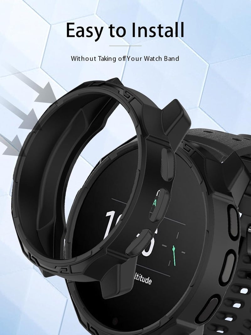 WUNIAK TPU Case for SUUNTO 9 Peak/9 Peak Pro GPS Sports Watch, Shockproof and Scratch-Resistant Bumper Protector (Black) - Image 5