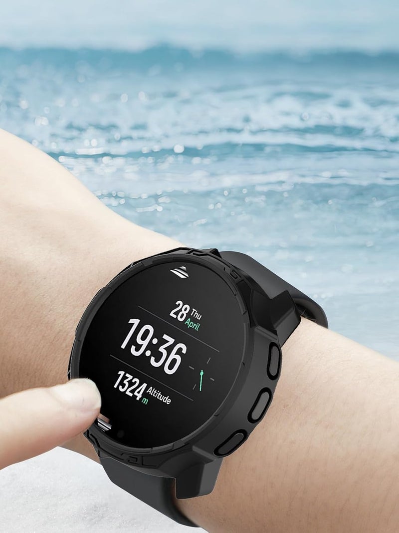 WUNIAK TPU Case for SUUNTO 9 Peak/9 Peak Pro GPS Sports Watch, Shockproof and Scratch-Resistant Bumper Protector (Black) - Image 4
