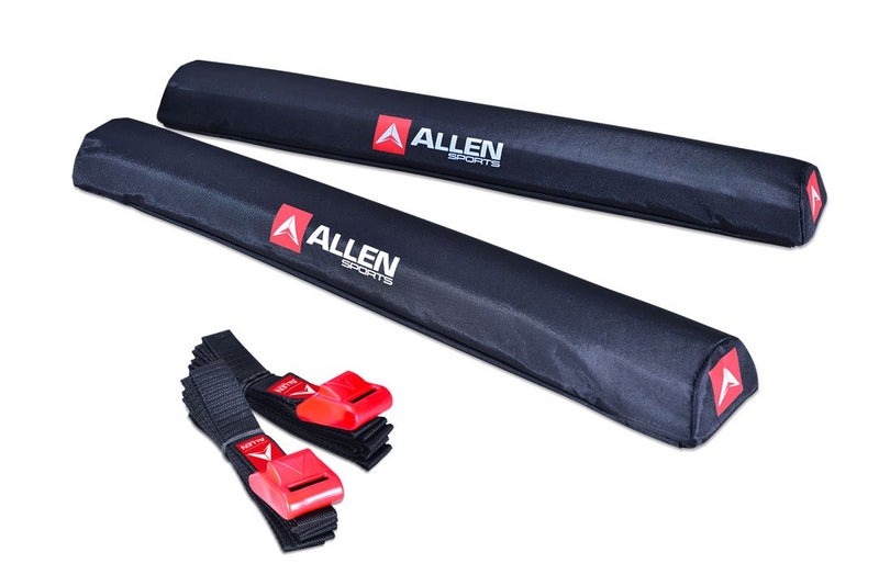 Allen Sports 24 inch Aero Roof Rack Pads with 8 ft Straps Set for Surfboards SUP Snowboard Model 7010SU