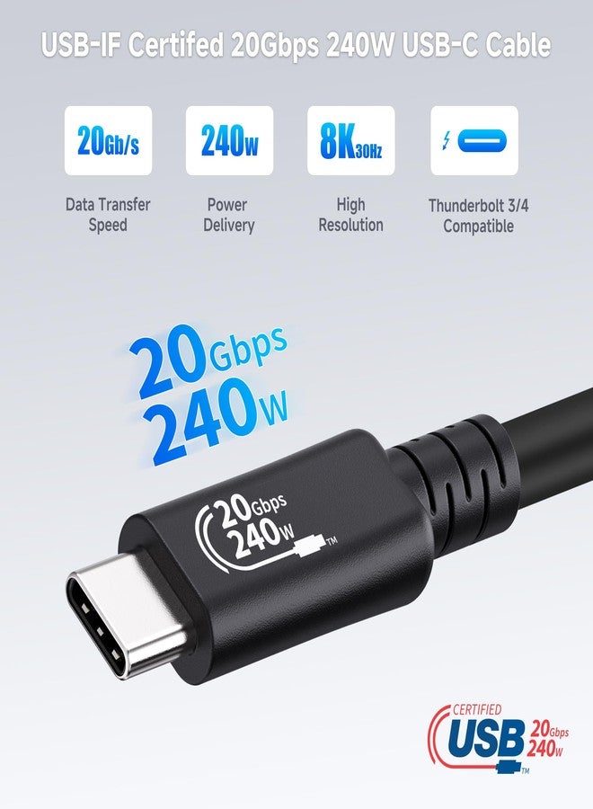 Cable Matters [USB-IF Certified] 20Gbps USB4 Cable with Top Screw Lock 6.6ft, Up to [8K@30Hz / 4K@120Hz Video, 240W Charging, 20Gbps Data Transfer] USB C Cable with Screw Lock/USBC Locking Cord - Image 2