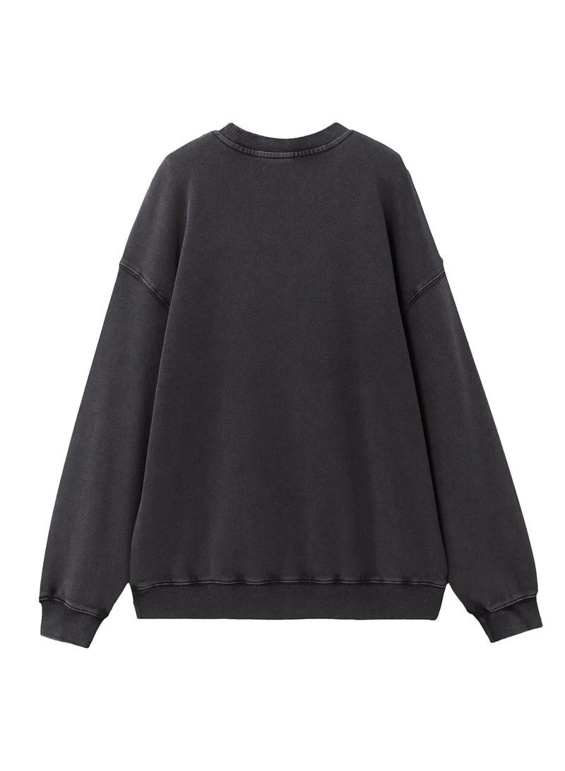 GIORDANO Men’s French Terry Crew Neck Printed Sweatshirt