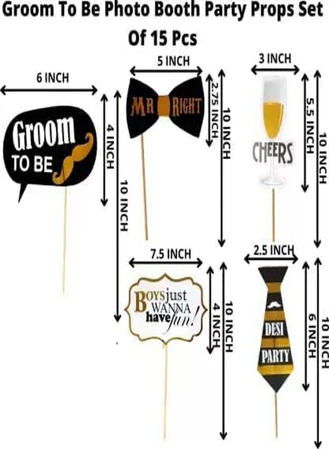 FI - FLICK IN 15 Pcs Groom to Be Props for Bachelorette Party | Pre Attached Sticks | Groom to Be Decoration | Bachelor Party Props for Groom | Bachelorette Party Decorations (Pack of 15, Multicolor) - Image 3