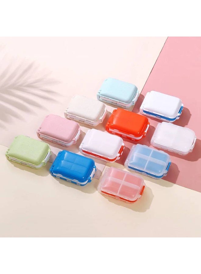Imported 8-compartment medicine organizer – made of hygienic plastic with a transparent lid and a large compartment for safe and organized storage. - Image 2