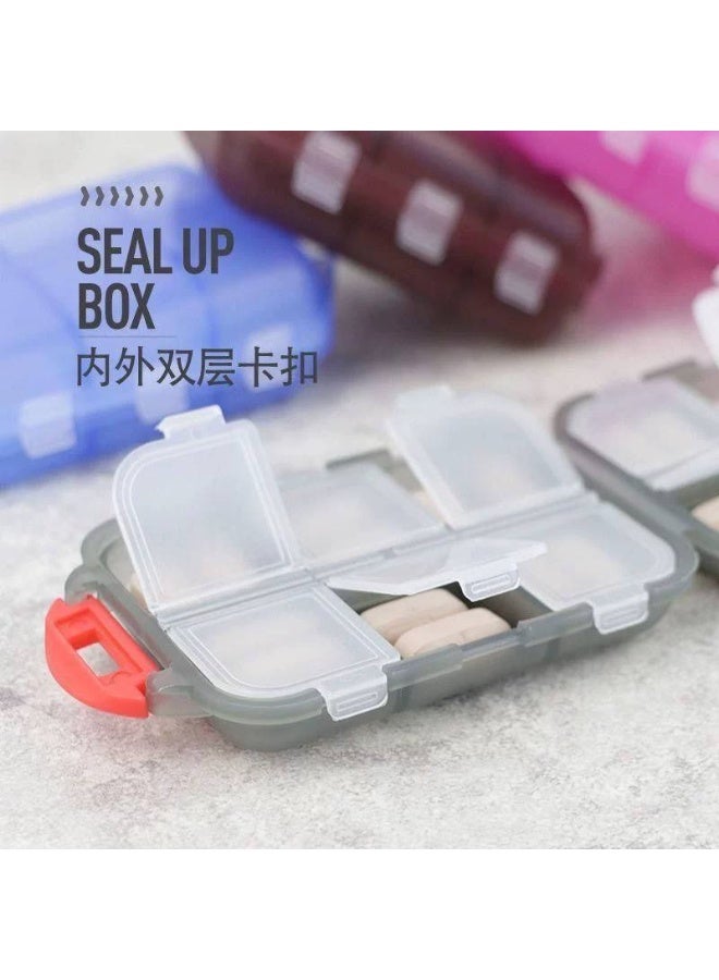 Imported 8-compartment medicine organizer – made of hygienic plastic with a transparent lid and a large compartment for safe and organized storage. - Image 5