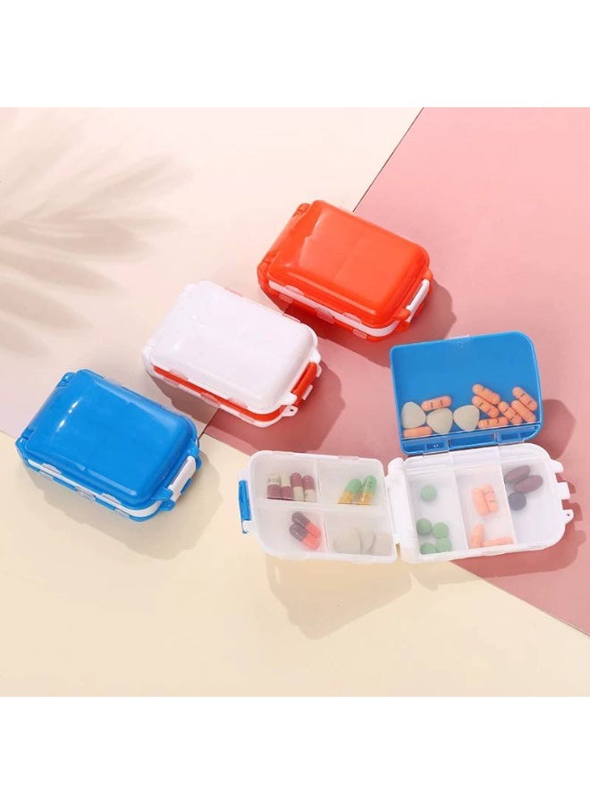 Imported 8-compartment medicine organizer – made of hygienic plastic with a transparent lid and a large compartment for safe and organized storage. - Image 4
