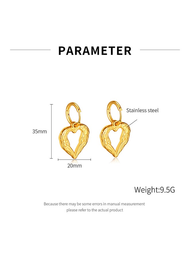 Ins Light Luxury Earrings For Women Stainless Steel Temperament High-End Retro Wings Love Wings Earrings - Image 2