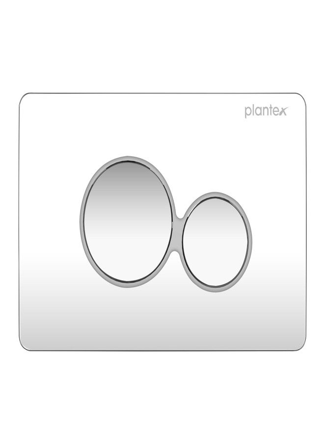 بلانتكس لوحة تدفق Plantex / لوحة تدفق مزدوجة للمرحاض / لوحة تدفق ميكانيكية مزدوجة / تقنية توفير المياه - عبوة من قطعة واحدة (كروم) - Image 1