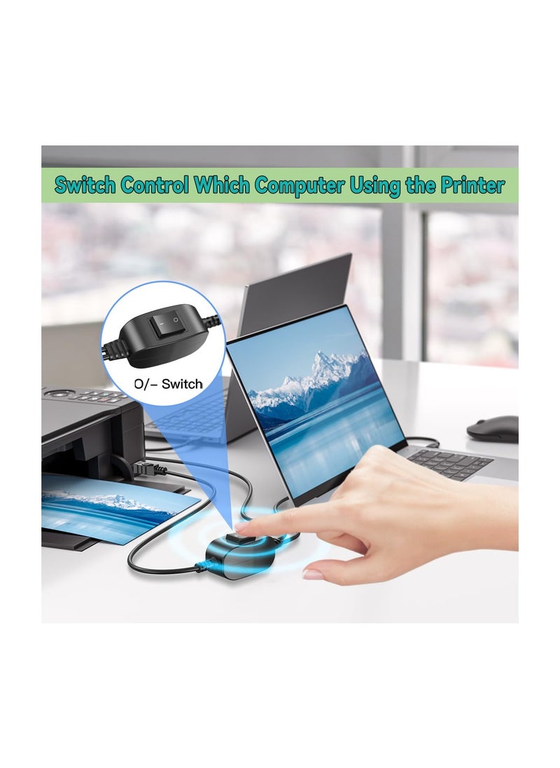 ماركة غير محددة - USB Printer Splitter Cable, 1 to 2 Out Y Cable, Gold Plated USB B Male to Dual USB A Male Connectors for Sharing One Printer, Scanner, or Fax Machine Between Two Computers. - Image 1