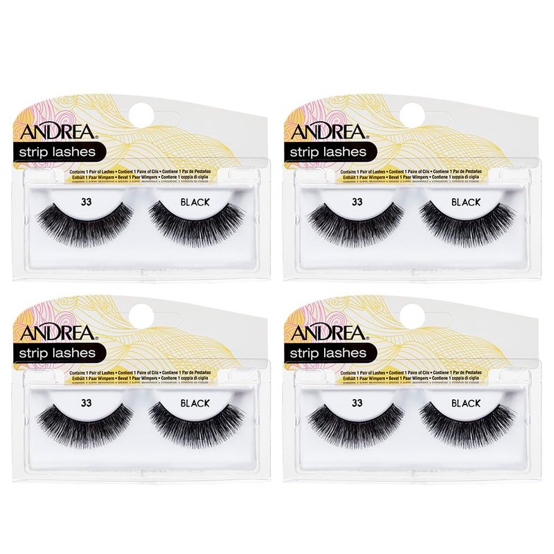 Andrea Strip Lashes Black 33 1 pair Pack of 4