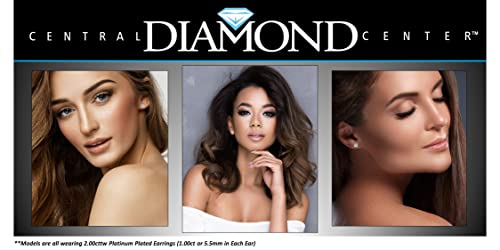 Central Diamond Center 14K Gold Posts & Sterling Silver Princess Cut CZ Stud Earrings Made with Swarovski Zirconia - 6.0mm 3.00cttw - Yellow Gold Plated - Image 4