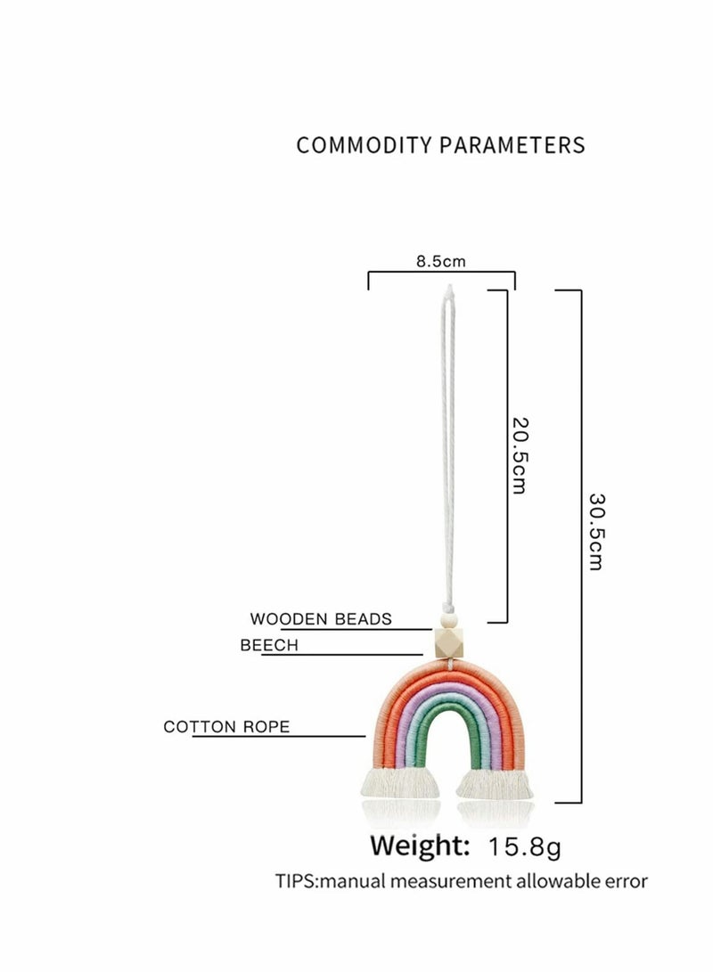 KASTWAVE Car Charm Accessories Boho Wooden Beads Essential Oil Car Diffuser Handmade Colorful Hanging Air Freshener Decor for Home Wall Vehicle Interior Hanging Decor - Image 2