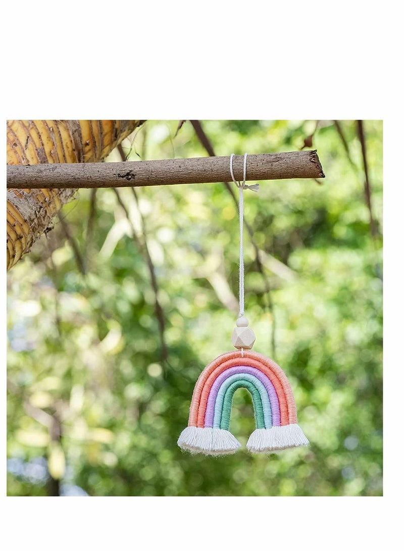 KASTWAVE Car Charm Accessories Boho Wooden Beads Essential Oil Car Diffuser Handmade Colorful Hanging Air Freshener Decor for Home Wall Vehicle Interior Hanging Decor - Image 5