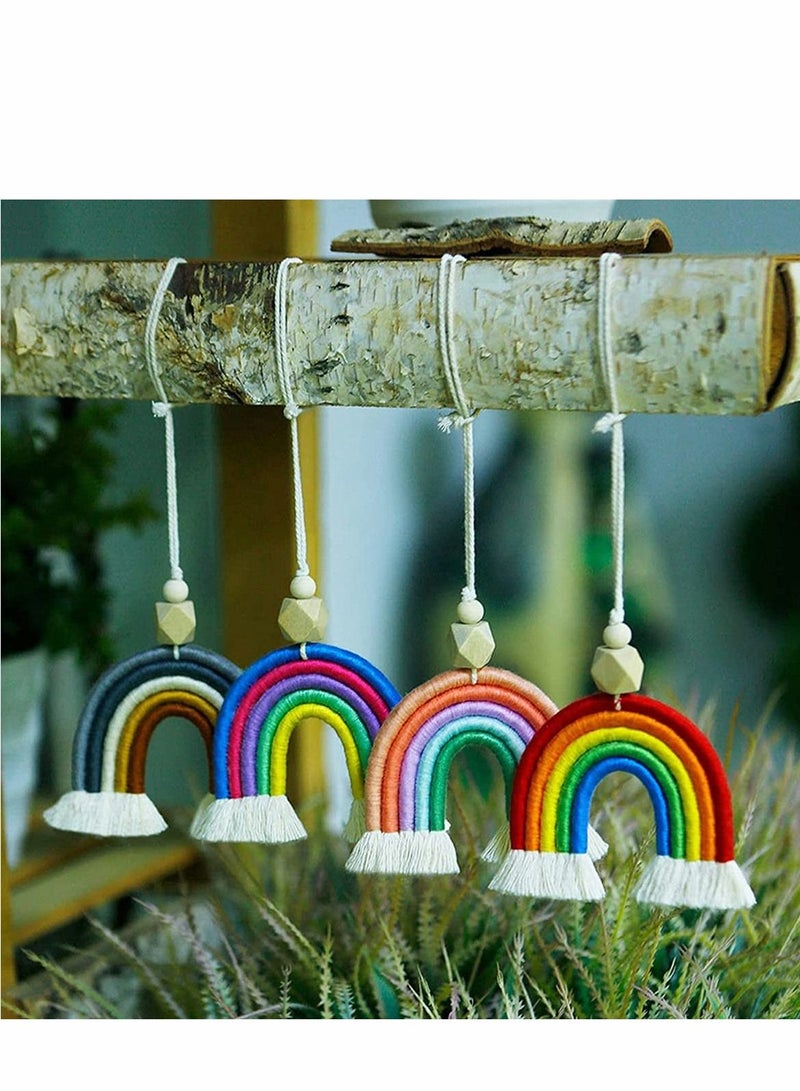 KASTWAVE Car Charm Accessories Boho Wooden Beads Essential Oil Car Diffuser Handmade Colorful Hanging Air Freshener Decor for Home Wall Vehicle Interior Hanging Decor - Image 4