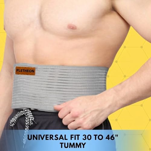 PLETHEON Umbilical Hernia Belt with Compression Pad, Adjustable Navel Support Binder, Breathable Fabric, Unisex (Gray) - Image 5