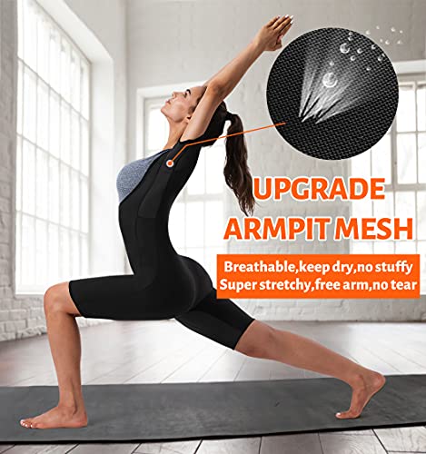 QZSH Women Sauna Suit Sweat Shirt Slimming Vest Hot Top Jumpsuit Shapewear,Armpit and Crotch Mesh（BH7008-01-L） - Image 3