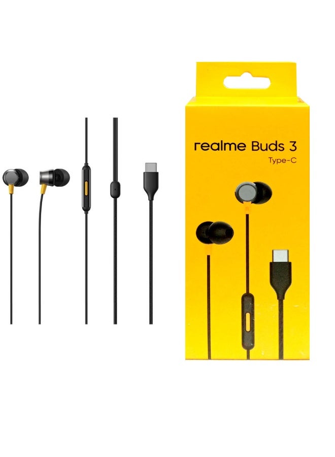 Realme Wired Earphone buds 3 Type C Black - Image 4
