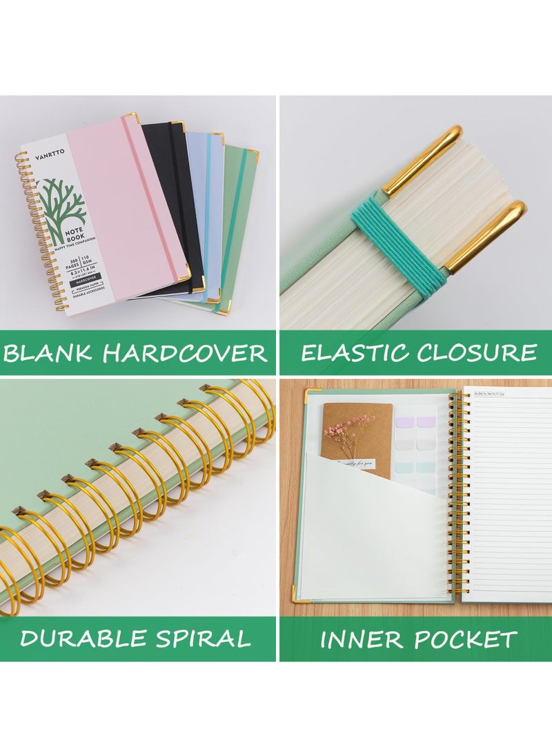 Premium A4 Hardcover Spiral Notebook, 300 s, 110 GSM Thick Lined Paper, College Ruled, Ideal for Work, School and Travel, Stylish Green Journal for All Ages - Image 5