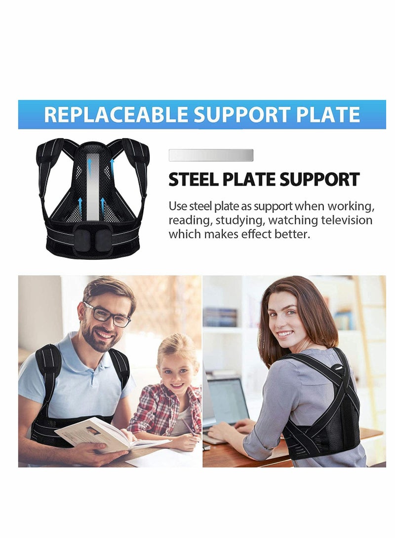 KASTWAVE Posture Corrector for Men Women, Back Brace with Replaceable Support Plate, Breathable and Adjustable Back Support Providing Pain Relief from Back, Neck & Shoulder - Image 4