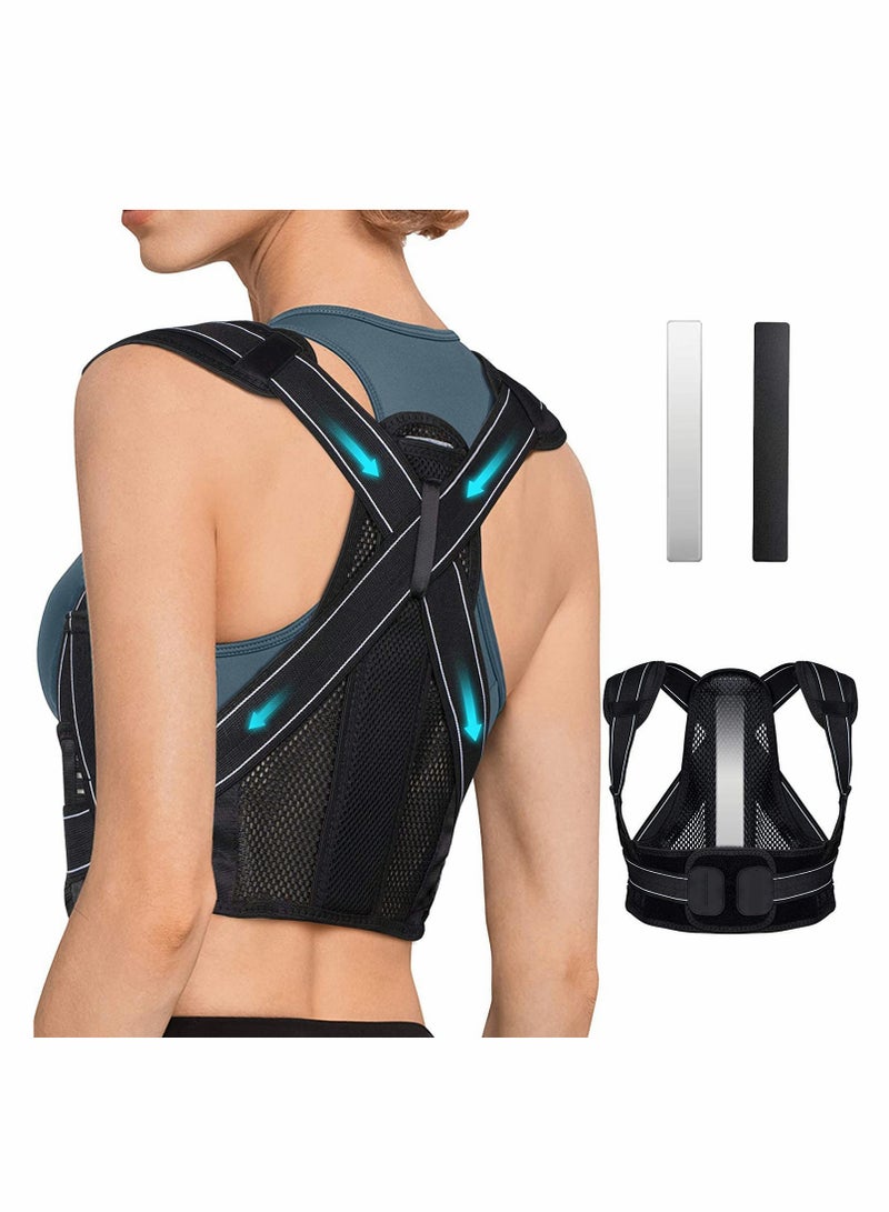 KASTWAVE Posture Corrector for Men Women, Back Brace with Replaceable Support Plate, Breathable and Adjustable Back Support Providing Pain Relief from Back, Neck & Shoulder - Image 1