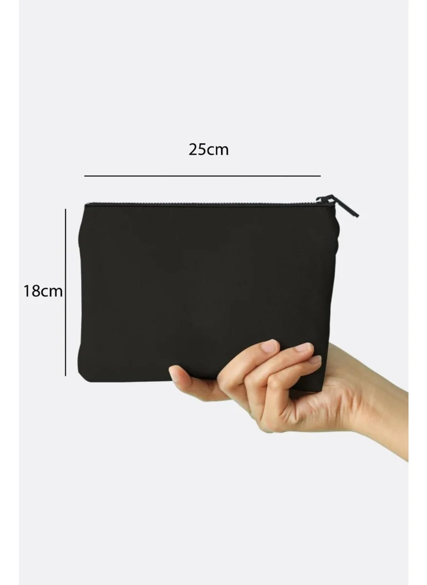 Çınar Bez Çanta Çınar Cloth Bag Black Canvas Fabric Clutch Bag (25X18CM)