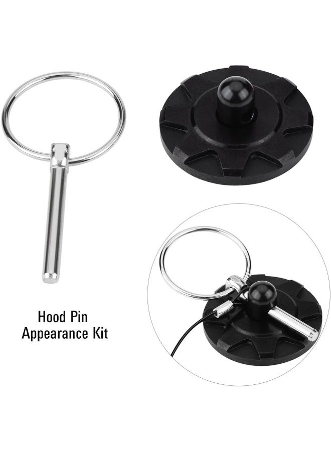 Estink Hood Lock, 2PCs Universal CNC Aluminum Car Vehicle Racing Hood Pin Lock Latches Lock Appearance Kit (Black) - Image 5