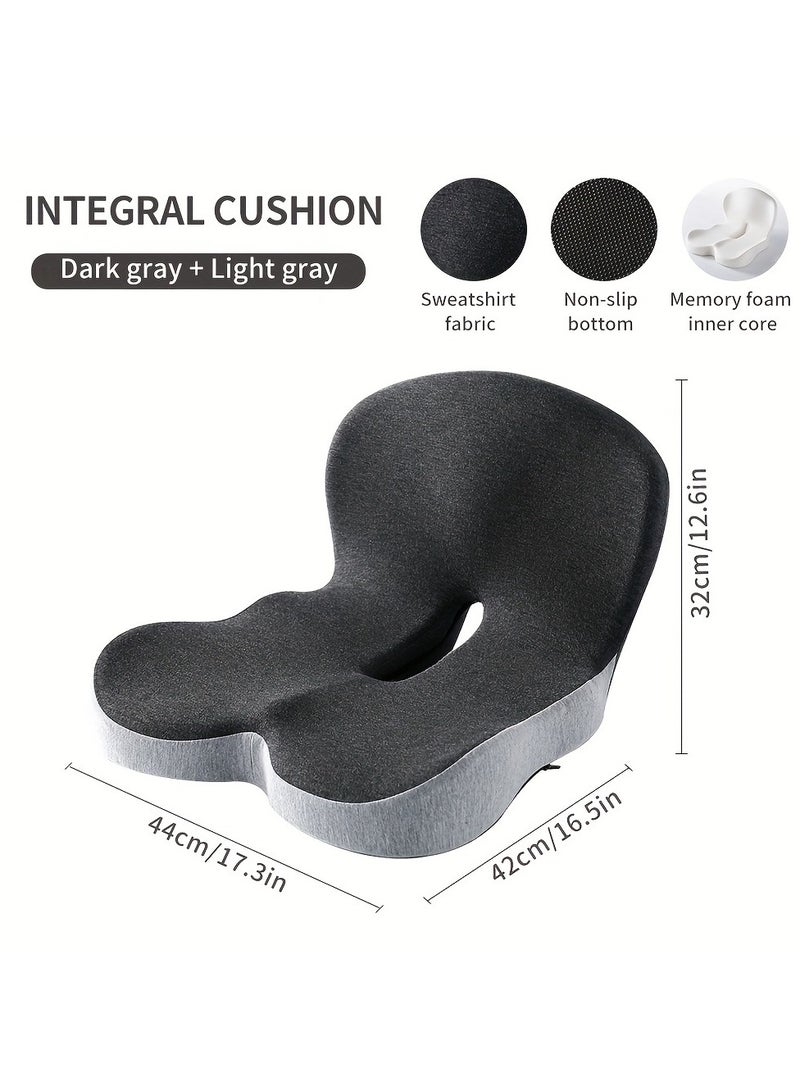 ELFSA Ergonomic Seat Cushion with Backrest – Soft, Supportive, and Washable Office Chair Pad for Hip and Waist Comfort, Ideal for Long Sitting, Car Driving, and Desk Work, Modern Design, Breathable Polyester Fabric, Integrated Cushion for Hips and Waist Protection, Chair Cushion Pad  - Image 5